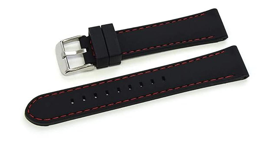 Black With Red Stitch Silicone