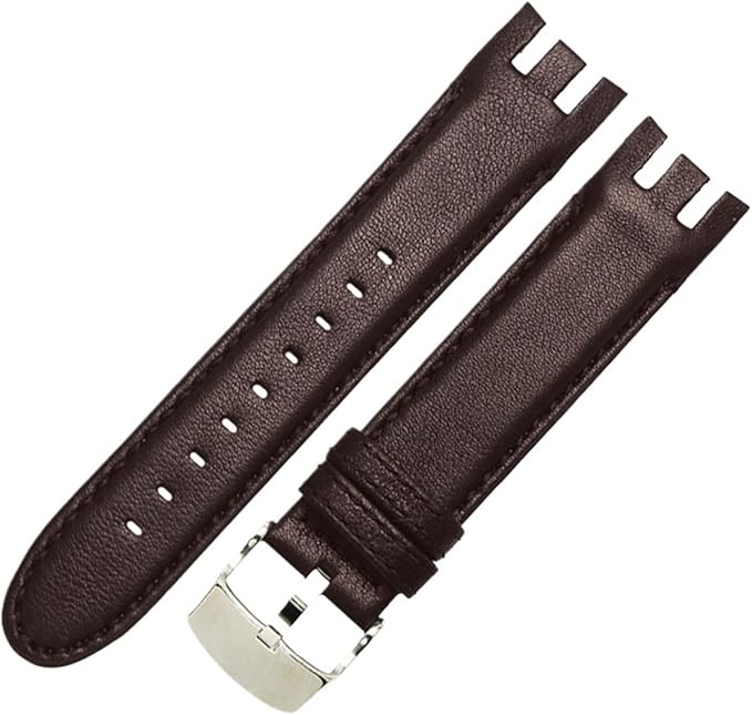 Black & Brown Plain And Croco Style Bracelet Dedicated curved leather Watch Strap Fits For YRS403/412/402G Wristband 21mm - Image 6
