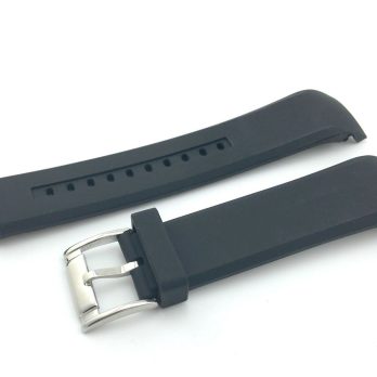 22mm Black Silicone Watch Strap Quick Release, Waterproof, Soft Rubber Replacement Band for Smartwatch