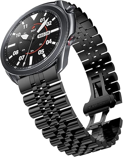Watch Band Metal Stainless Steel Black Solid Strap 20mm Jubilee Quick Release Premium Polished Brushed Flexible Metal Watch Bracelet Strap Men Replacement Band - Image 4