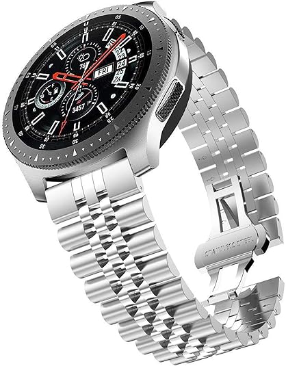 Watch Band Metal Stainless Steel Silver Solid Strap 20mm Jubilee Quick Release Premium Polished Brushed Flexible Metal Watch Bracelet Strap Men Replacement Band - Image 2