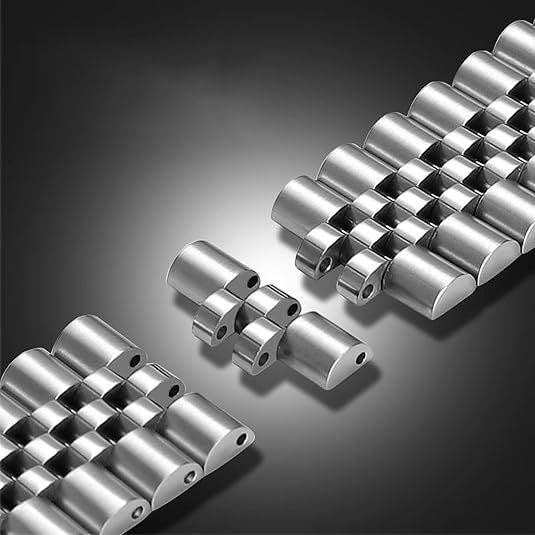 Watch Band Metal Stainless Steel Silver Solid Strap 20mm Jubilee Quick Release Premium Polished Brushed Flexible Metal Watch Bracelet Strap Men Replacement Band - Image 3