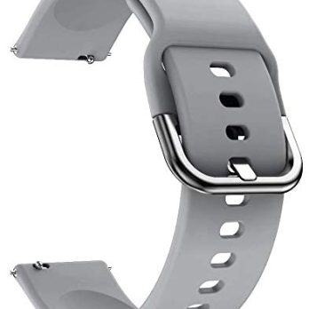 20mm Grey Quick Release Watch Band Soft Silicone Replacement Strap for Smartwatch