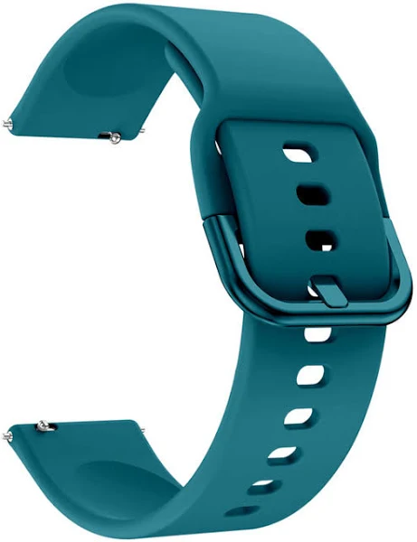 22mm Teal Quick Release Watch Band Soft Silicone Replacement Strap for Smartwatch - Image 2