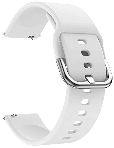 20mm White Quick Release Watch Band Soft Silicone Replacement Strap for Smartwatch - Image 3