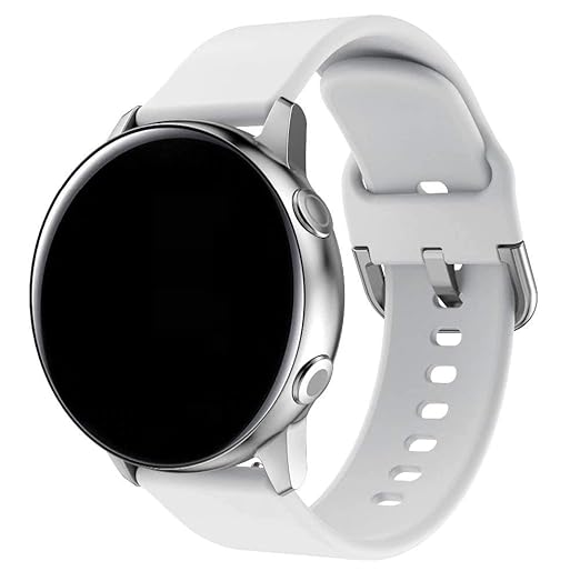 20mm White Quick Release Watch Band Soft Silicone Replacement Strap for Smartwatch - Image 4
