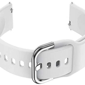 20mm White Quick Release Watch Band Soft Silicone Replacement Strap for Smartwatch