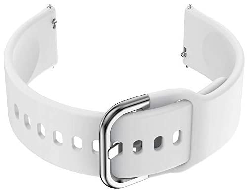 20mm White Quick Release Watch Band Soft Silicone Replacement Strap for Smartwatch - Image 2