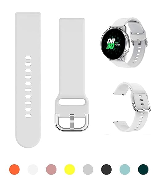 20mm White Quick Release Watch Band Soft Silicone Replacement Strap for Smartwatch - Image 5