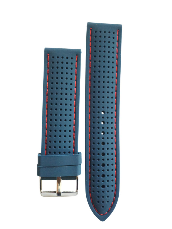 Blue With Red Stitch Dot Silicone