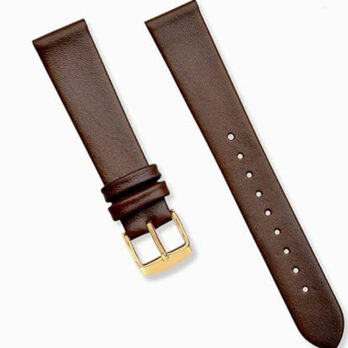 18mm Genuine Leather Quick Release Replacement Watch Band Strap Brown Plain With Golden Buckle