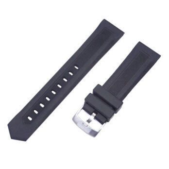 20mm Silicone Rubber Watch Band Strap With Stainless Steel Silver Pin Buckle | Comfortable and Durable Material Fits Men & Women