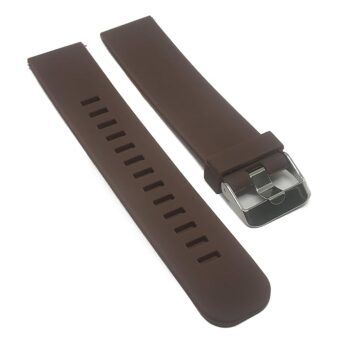 Premium 18mm Brown Silicone Smartwatch Strap Band ? Soft, Durable, Sweat-Resistant, and Adjustable Replacement Wristband ? Compatible with Most 18mm Smartwatches ? Stylish and Comfortable for Everyday Wear and Workouts