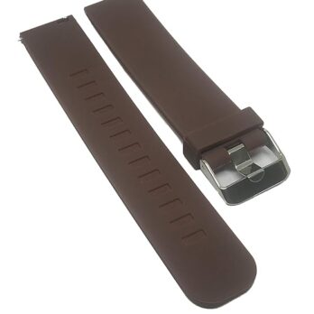 Premium 18mm Brown Silicone Smartwatch Strap Band ? Soft, Durable, Sweat-Resistant, and Adjustable Replacement Wristband ? Compatible with Most 18mm Smartwatches ? Stylish and Comfortable for Everyday Wear and Workouts
