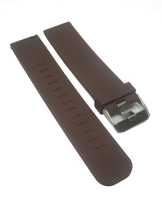 Premium 18mm Brown Silicone Smartwatch Strap Band ? Soft, Durable, Sweat-Resistant, and Adjustable Replacement Wristband ? Compatible with Most 18mm Smartwatches ? Stylish and Comfortable for Everyday Wear and Workouts - Image 2