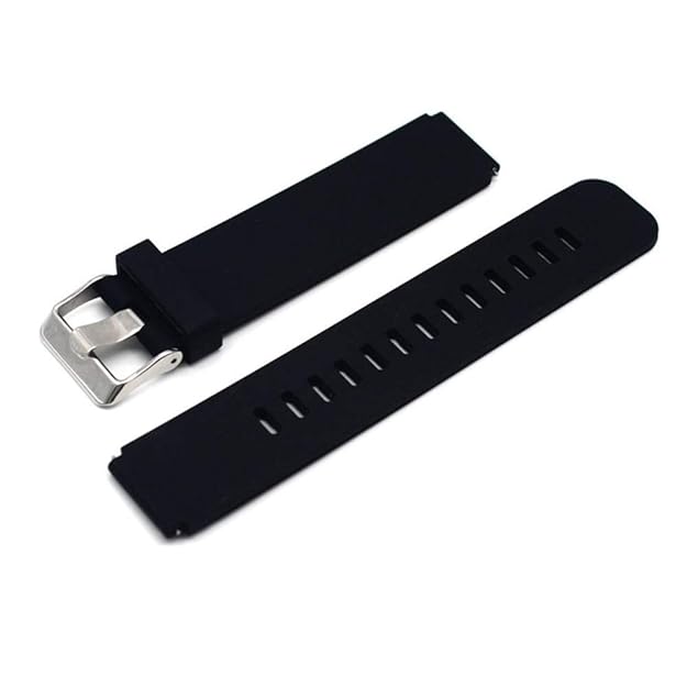 Premium 22mm Black Silicone Smartwatch Strap Band ? Soft, Durable, Sweat-Resistant, and Adjustable Replacement Wristband ? Compatible with Most 22mm Smartwatches ? Stylish and Comfortable for Everyday Wear and Workouts - Image 3