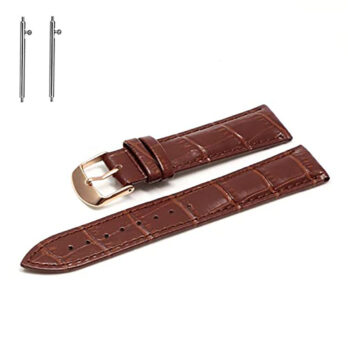 18mm Genuine Leather Quick Release Replacement Watch Band Strap Brown With Golden Buckle