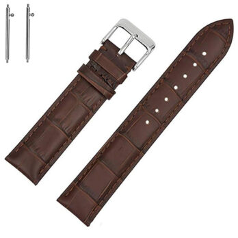18mm Genuine Leather Quick Release Replacement Watch Band Strap Brown With Silver Buckle