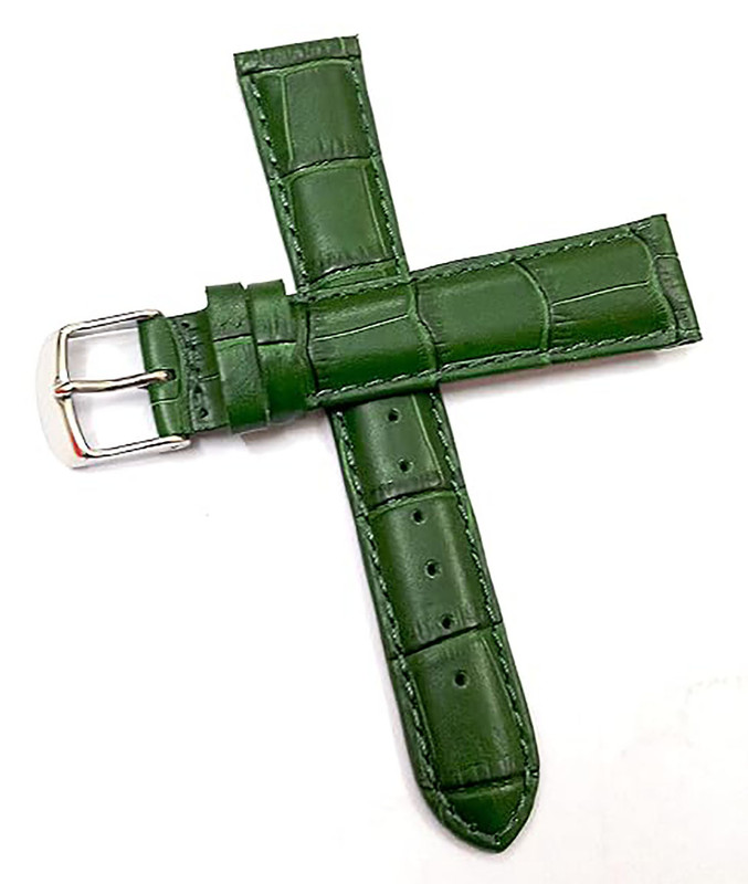 16mm Green Replacement Geniune Leather Watch Strap For Men And Women | Comfortable & Durable - Image 2