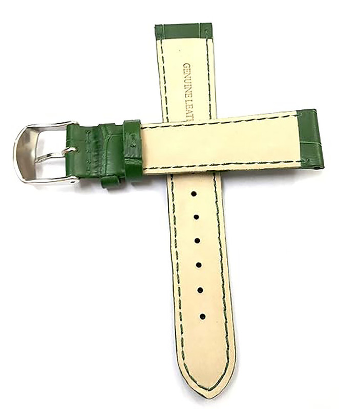 16mm Green Replacement Geniune Leather Watch Strap For Men And Women | Comfortable & Durable - Image 3