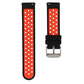 22mm Replacement Black With Orange Silicone Quick Release Watch Band Strap