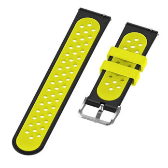 22mm Replacement Black With Yellow Silicone Quick Release Watch Band Strap