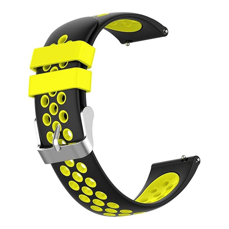 22mm Replacement Black With Yellow Silicone Quick Release Watch Band Strap - Image 4