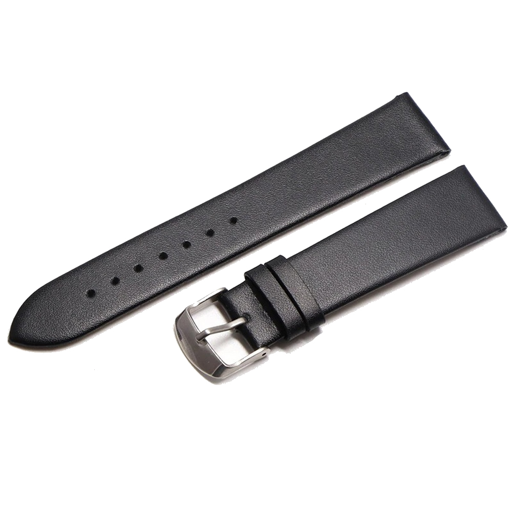 EWATCH ACCESSORIES Watch Strap Plain Genuine Leather Watch Band for Men Women, 14mm to 30mm, Black Brown Leather with Golden Rose Gold Silver Black Buckle, Replacement Wrist Watch Belt - Image 6
