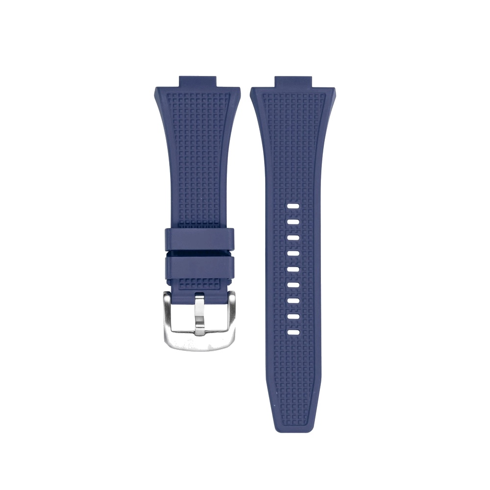EWATCH ACCESSORIES Silicone Rubber Watch Strap for Men Women, Curved End Waffle Texture Replacement Watch Band with Steel Buckle, Black Grey White Orange Green Blue, Wrist Watch Belt (Spring Bar Not Included) - Image 10
