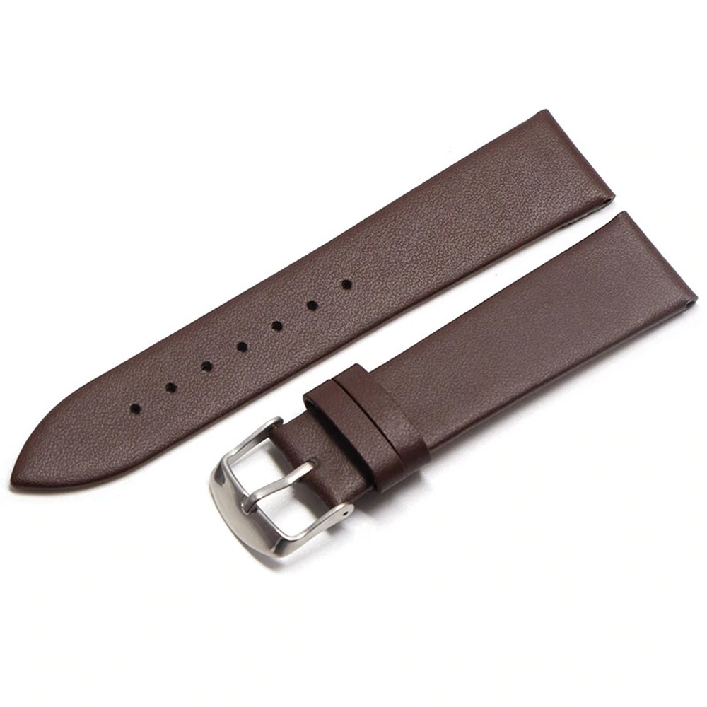 EWATCH ACCESSORIES Watch Strap Plain Genuine Leather Watch Band for Men Women, 14mm to 30mm, Black Brown Leather with Golden Rose Gold Silver Black Buckle, Replacement Wrist Watch Belt - Image 12