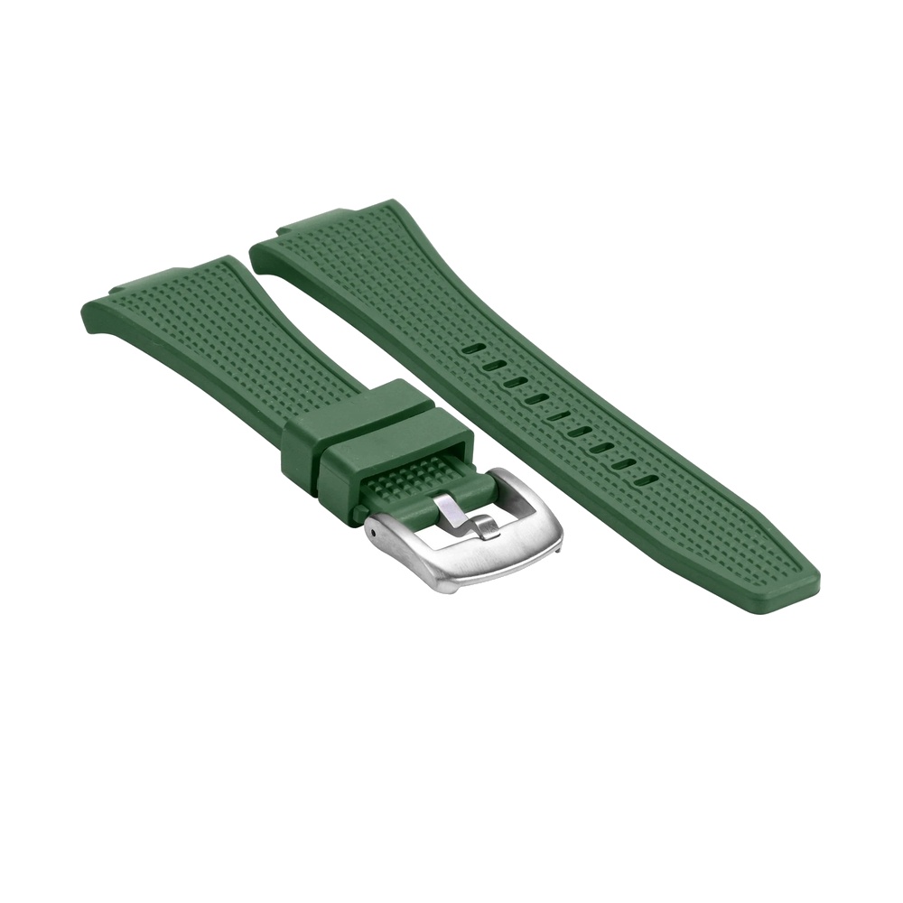 EWATCH ACCESSORIES Silicone Rubber Watch Strap for Men Women, Curved End Waffle Texture Replacement Watch Band with Steel Buckle, Black Grey White Orange Green Blue, Wrist Watch Belt (Spring Bar Not Included) - Image 9