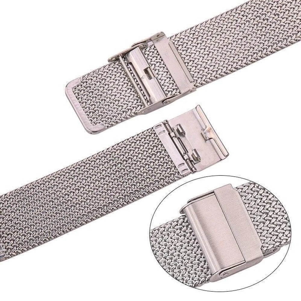 EWATCH ACCESSORIES 20mm 22mm Milanese Stainless Steel Mesh Watch Strap for Men Women, Metal Mesh Bracelet Watch Band Replacement with Adjustable Clasp, Silver - Image 2