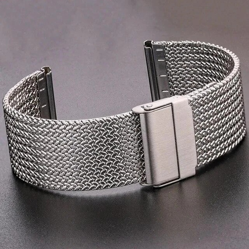 EWATCH ACCESSORIES 20mm 22mm Milanese Stainless Steel Mesh Watch Strap for Men Women, Metal Mesh Bracelet Watch Band Replacement with Adjustable Clasp, Silver - Image 5