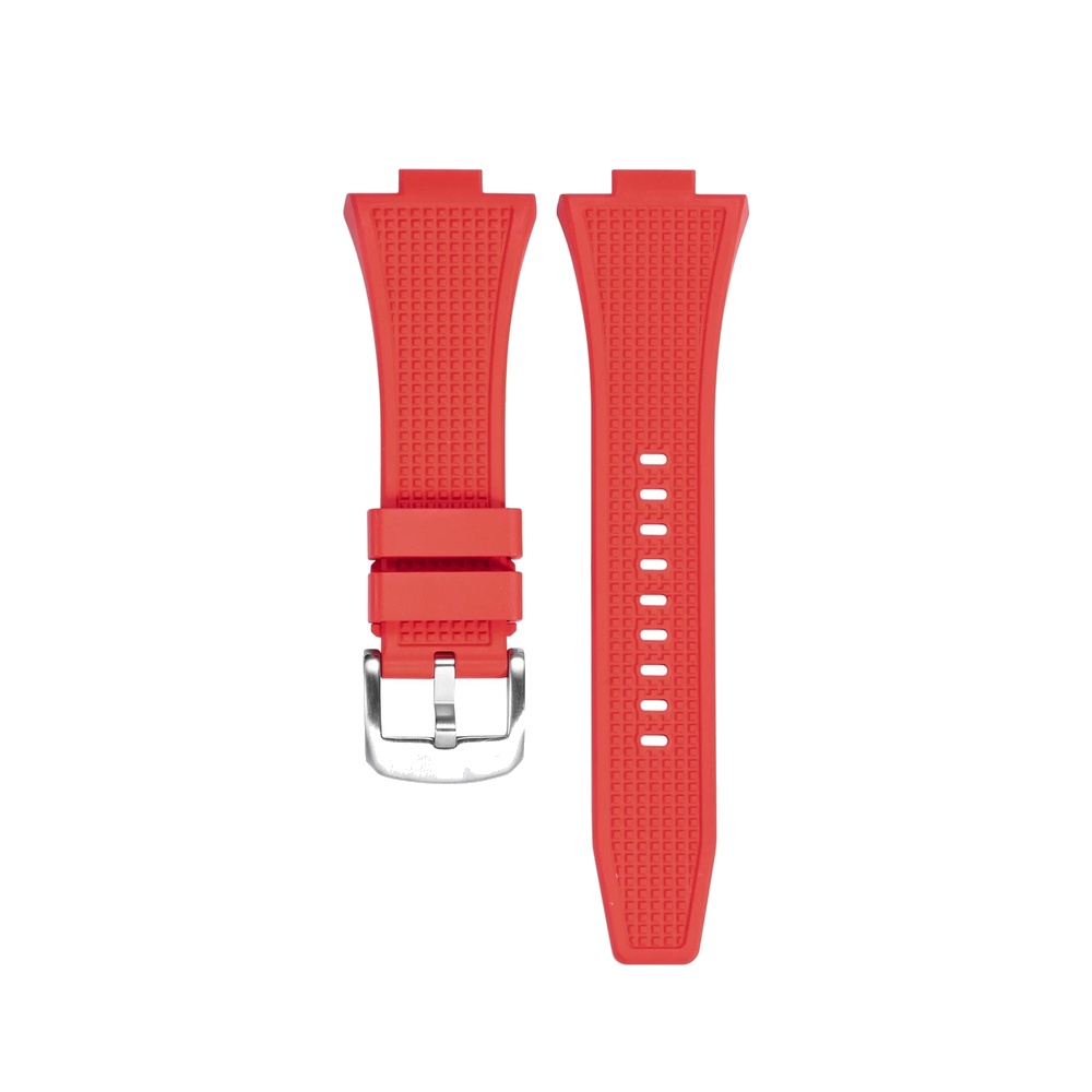 EWATCH ACCESSORIES Silicone Rubber Watch Strap for Men Women, Curved End Waffle Texture Replacement Watch Band with Steel Buckle, Black Grey White Orange Green Blue, Wrist Watch Belt (Spring Bar Not Included) - Image 8