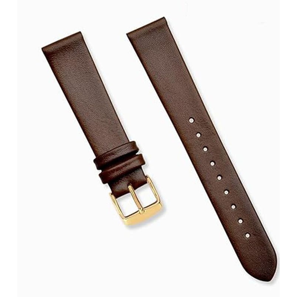 EWATCH ACCESSORIES Watch Strap Plain Genuine Leather Watch Band for Men Women, 14mm to 30mm, Black Brown Leather with Golden Rose Gold Silver Black Buckle, Replacement Wrist Watch Belt - Image 9
