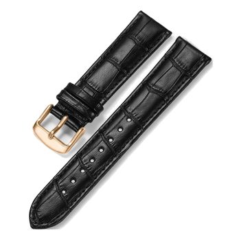 EWATCH ACCESSORIES Genuine Leather Watch Strap for Men Women 18mm 20mm 22mm 24mm, Replacement Leather Watch Band, Black Brown Tan Blue with Rose Gold Silver Buckle, Wrist Watch Belt